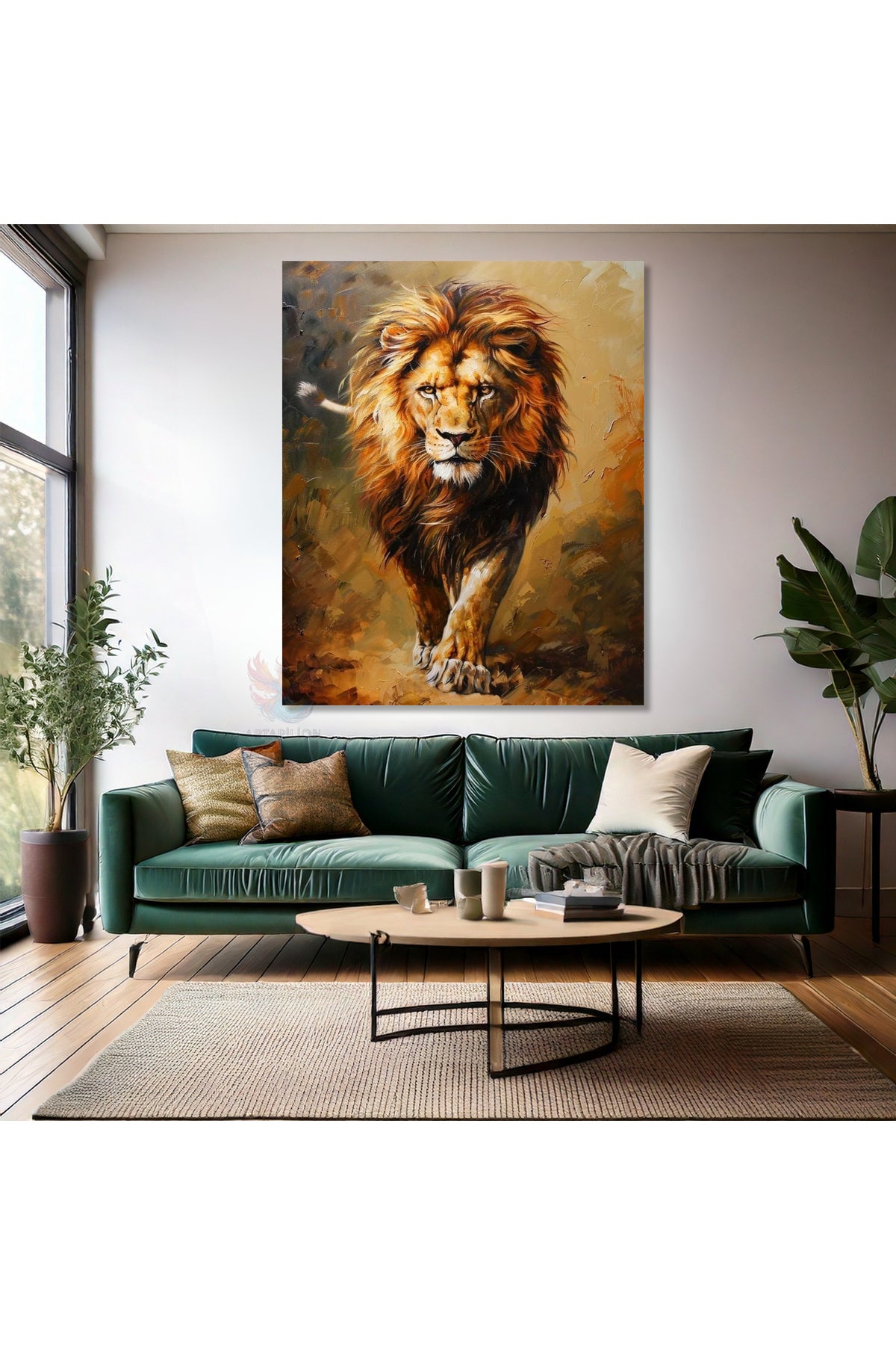 Asil Aslan Tablosu Kanvas Dijital Baskı Aslan Tablosu Salon Tablosu