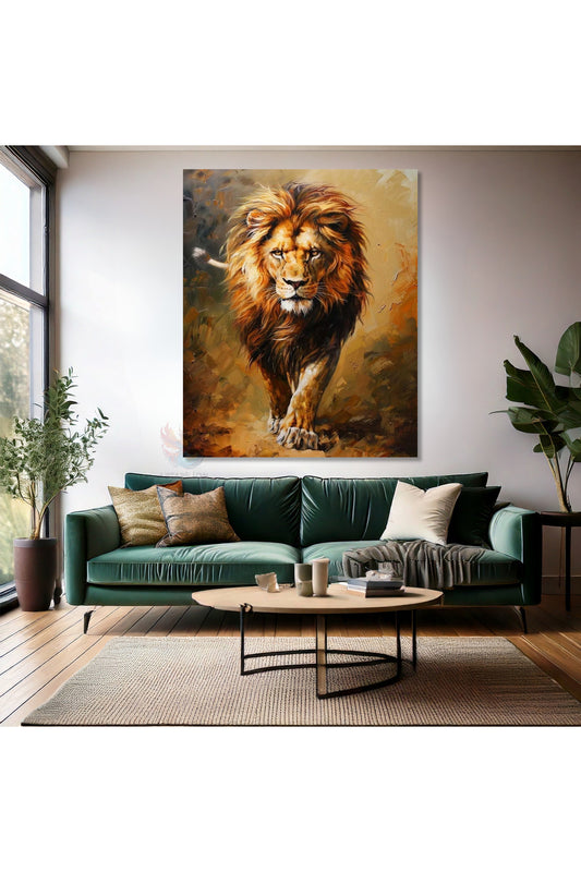 Asil Aslan Tablosu Kanvas Dijital Baskı Aslan Tablosu Salon Tablosu
