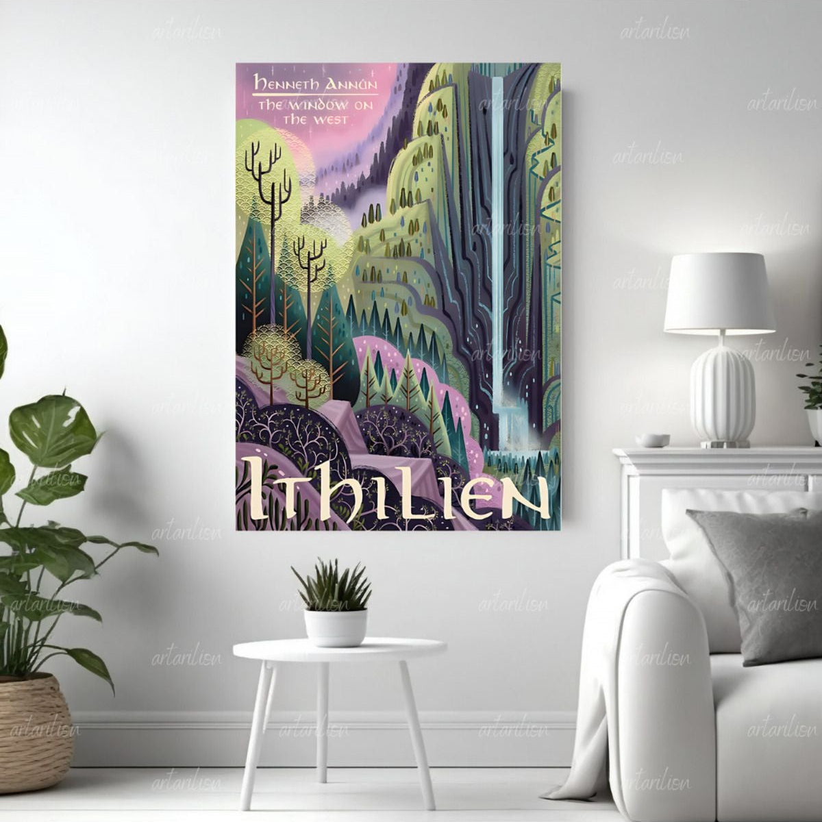 Yüzüklerin Efendisi İthilien LOTR Oyun Odası Dizi Film Kanvas Tablo