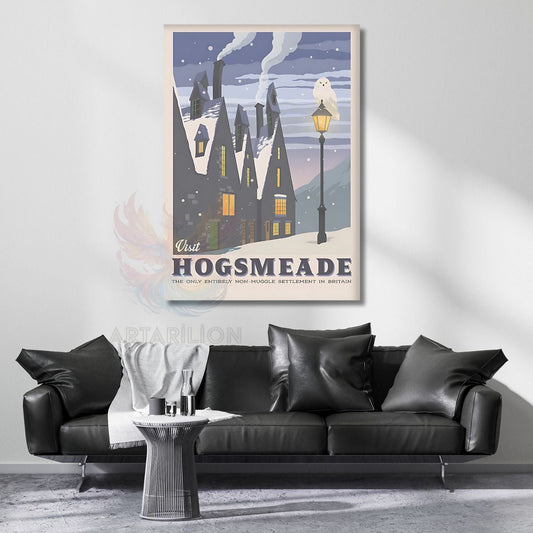 Hogsmeade Harry Potter Kanvas Tablo Kar Temalı Tablo Duvar Dekorasyon