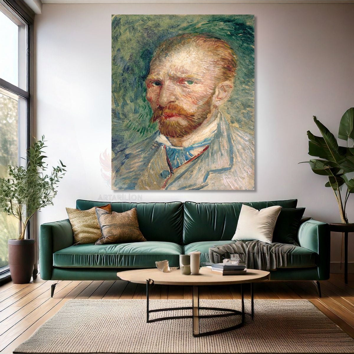 Van Gogh Yağlı Boya Görünümlü Oto Portre Kanvas Tablo