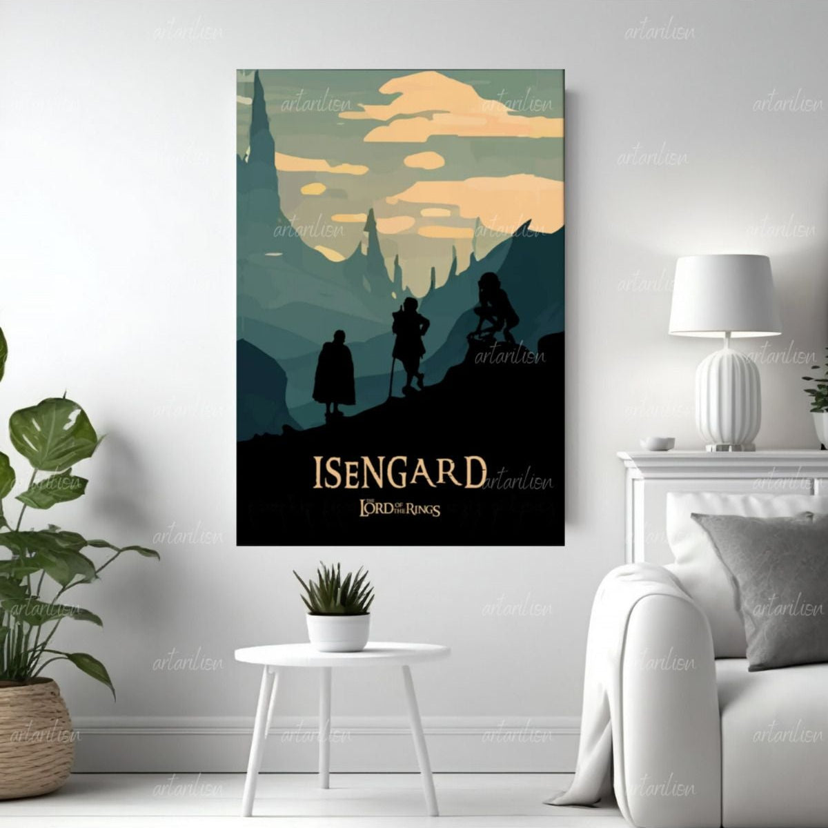 Yüzüklerin Efendisi İsengard Kanvas Tablo Duvar Dekorasyonu LOTR Oyun Odası Salon Dizi Film Tablosu
