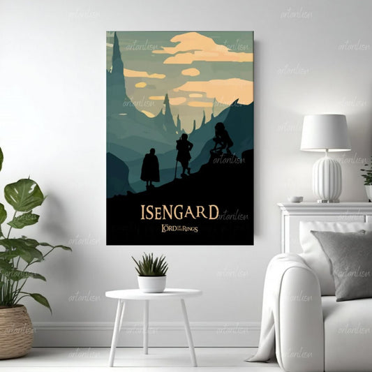 Yüzüklerin Efendisi İsengard Kanvas Tablo Duvar Dekorasyonu LOTR Oyun Odası Salon Dizi Film Tablosu