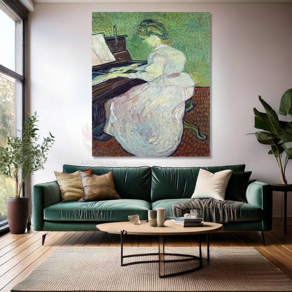 Van Gogh Empresyonizm Marguerite Gachet At The Piano Kanvas Tablo