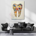 Canvas Dental Exam Chart Flowers and Dental Design Office Chart Dental Visual Chart