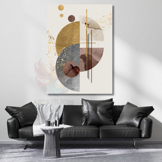 Soyut Geometrik Kanvas Tablo Modern Salon Tablosu