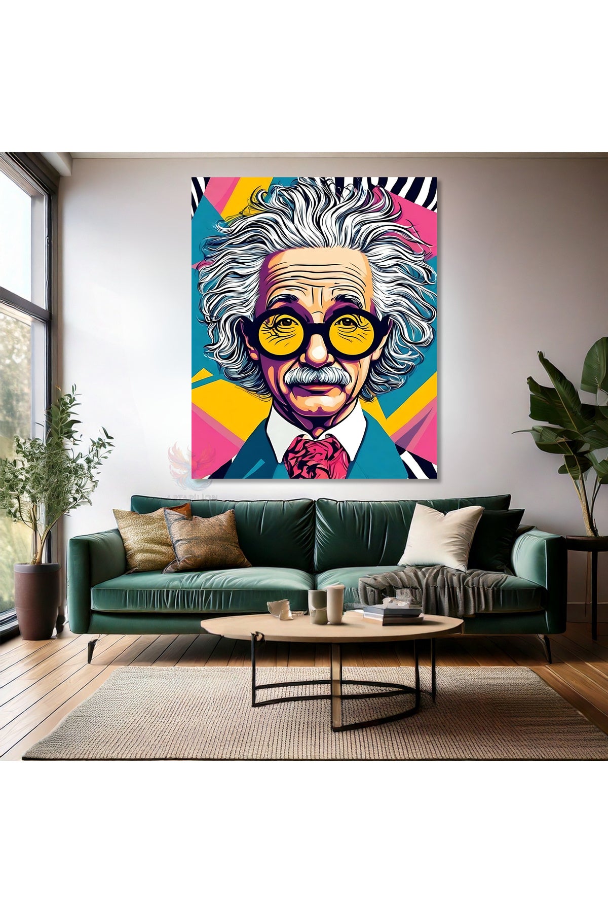 Renkli Einstein Modern Minimalist Modeli Kanvas Tablo