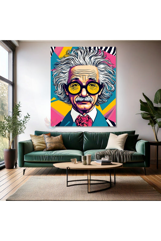 Renkli Einstein Kanvas Tablo Modern Minimalist Tablo Modeli