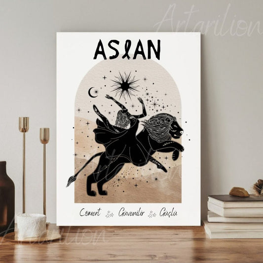 Dijital HD Baskı Kanvas Tablo Aslan Burcu Kanvas Tablo Zodiac Burç Duvar Tablosu