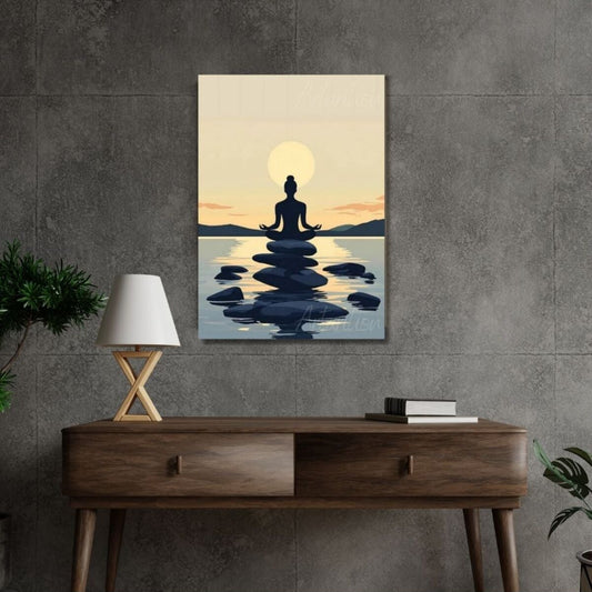 Kanvas Dijital HD Baskı Kanvas Tablo Huzurlu Yoga Art Duvar Tablosu