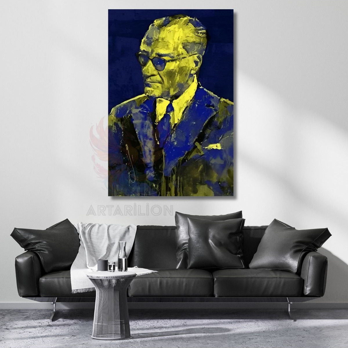 Yağlı Boya Görünümlü Atatürk Portresi Dijital Kanvas Tablo
