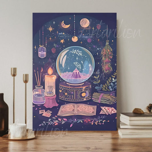 Dijital HD Baskı Kanvas Tablo Doğal Taş Burç Astroloji Kanvas Tablo Zodiac Duvar Tablosu