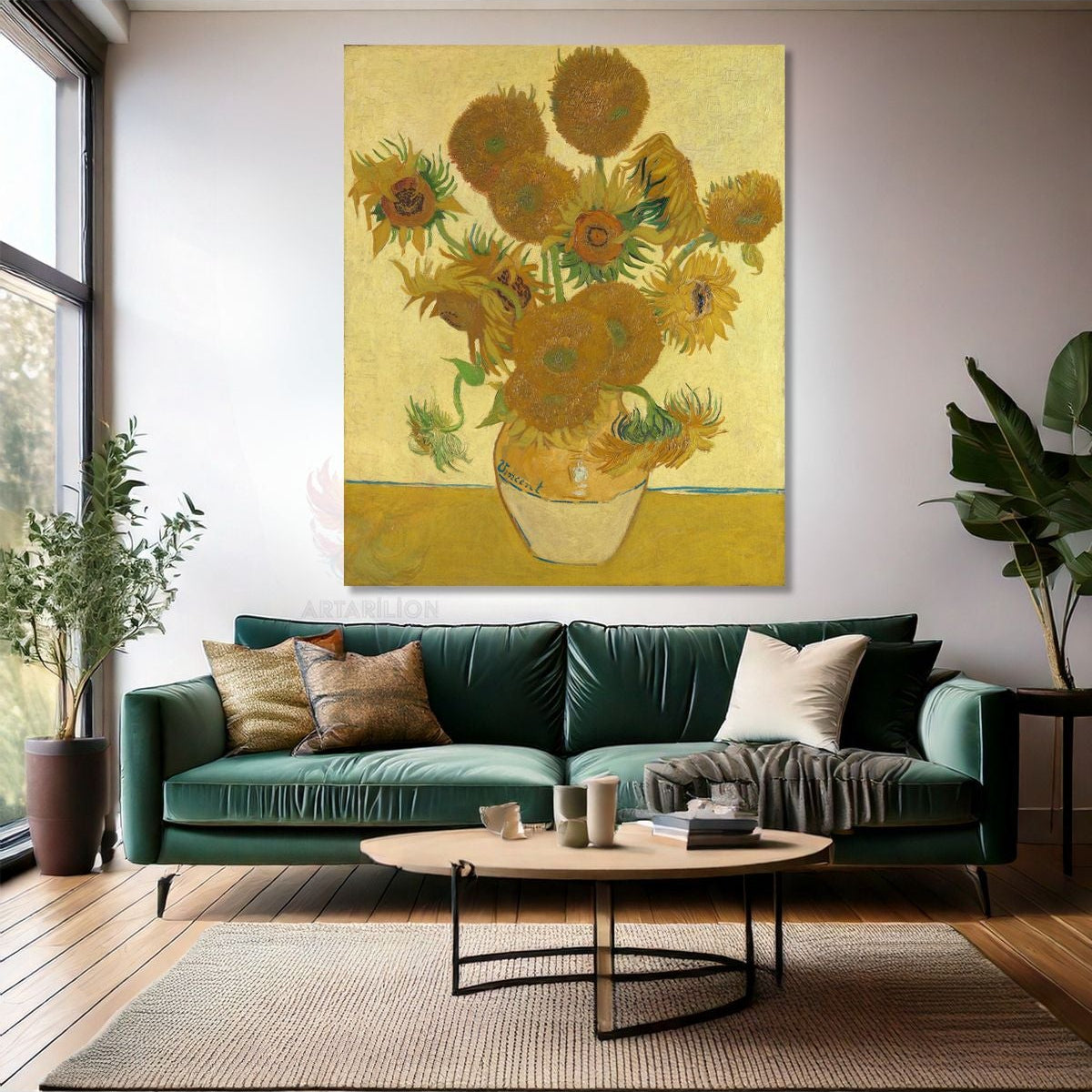 Van Gogh Dijital Baskı Vazodaki Ay Çiçekleri Empresyonizm Kanvas Tablo