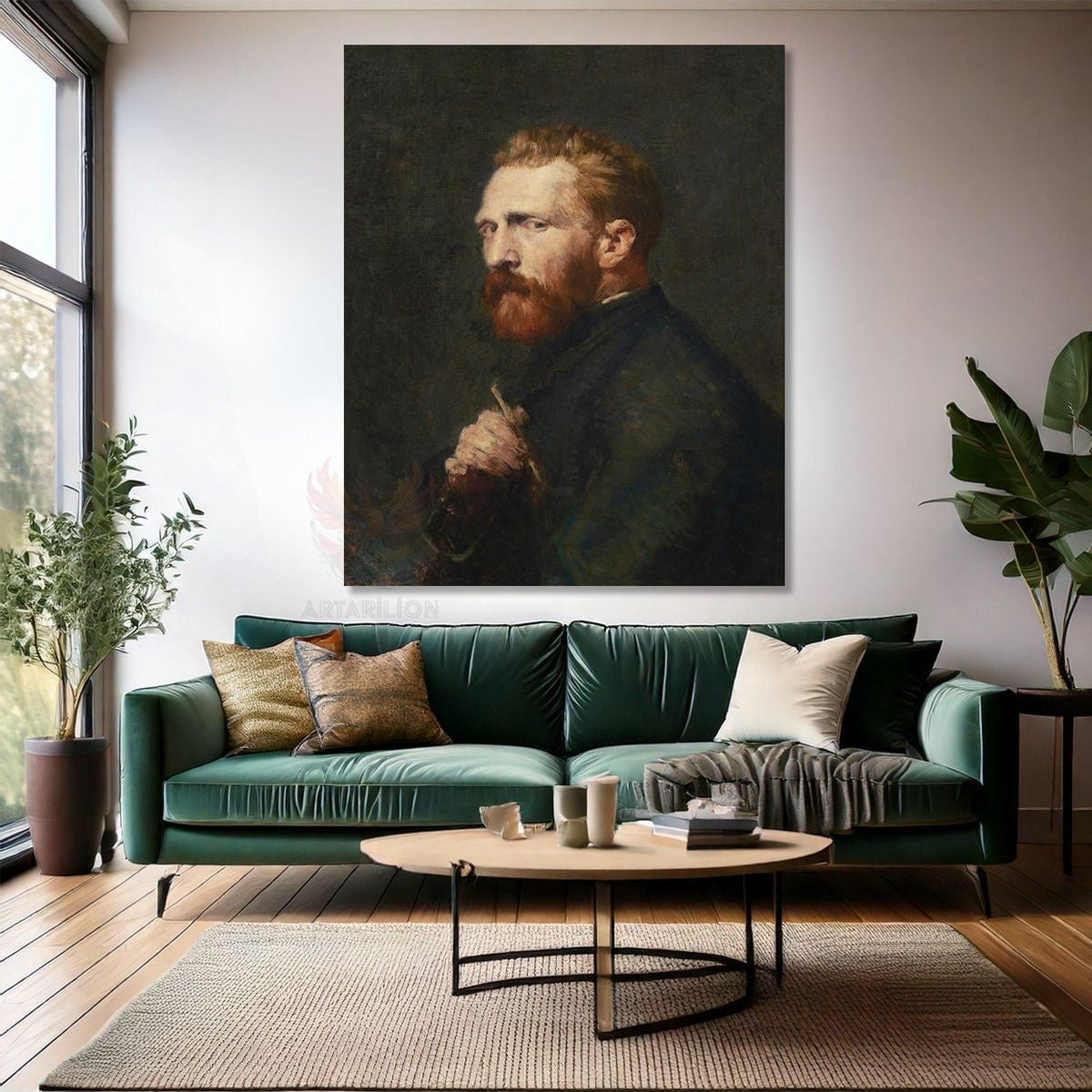 Van Gogh Dijital Baskı Yan Açı Portre Empresyonizm Kanvas Tablo
