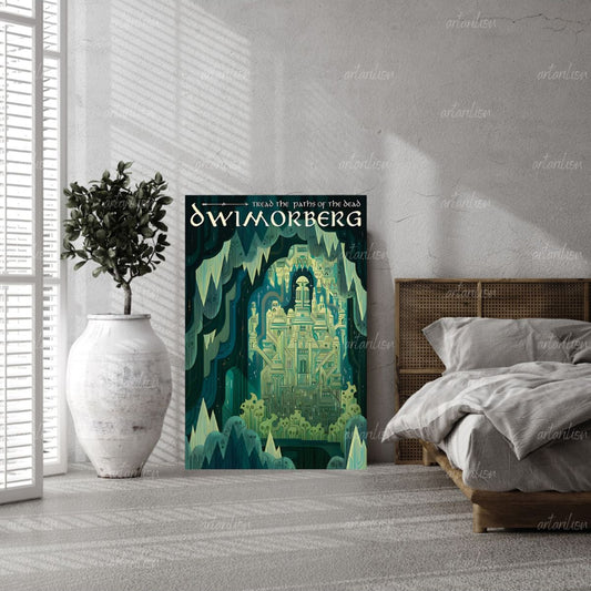 Yüzüklerin Efendisi Kanvas Tablo Diwimorberg Duvar Dekorasyonu LOTR Oyun Odası Salon Dizi Film Tablosu
