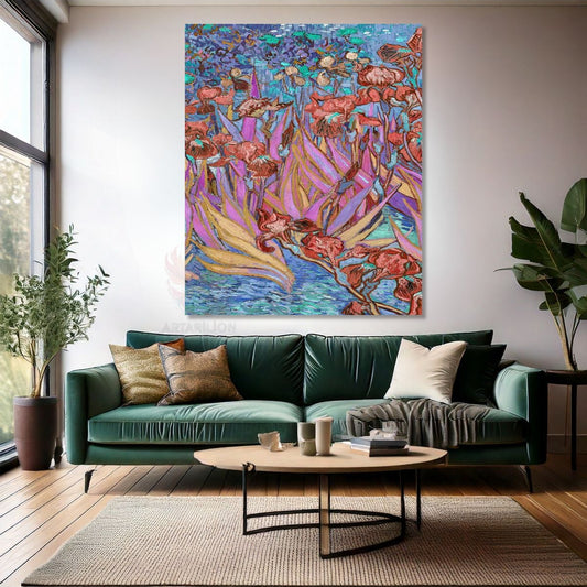 Van Gogh Kanvas Tablo Dijital Baskı Kanvas Duvar Tablosu Renkli Çiçekler Empresyonizm Tablo