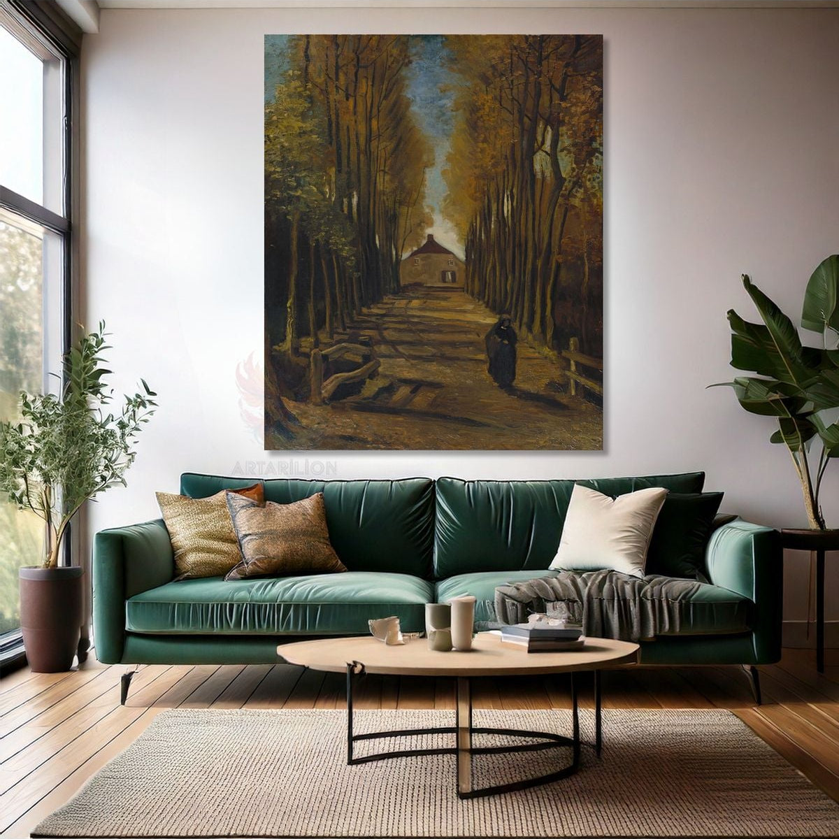Van Gogh Empresyonizm Poplars-in-autumn Kanvas Tablo
