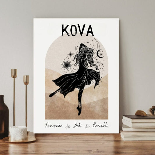 Dijital HD Baskı Kanvas Tablo Kova Burcu Kanvas Tablo Zodiac Burç Duvar Tablosu
