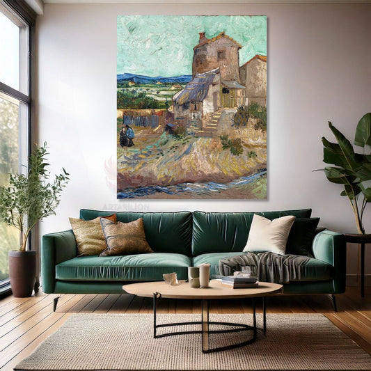 Van Gogh Kanvas Tablo Kanvas Duvar Tablosu Eski Değirmen Salon Tablosu Empresyonizm Tablo Modeli
