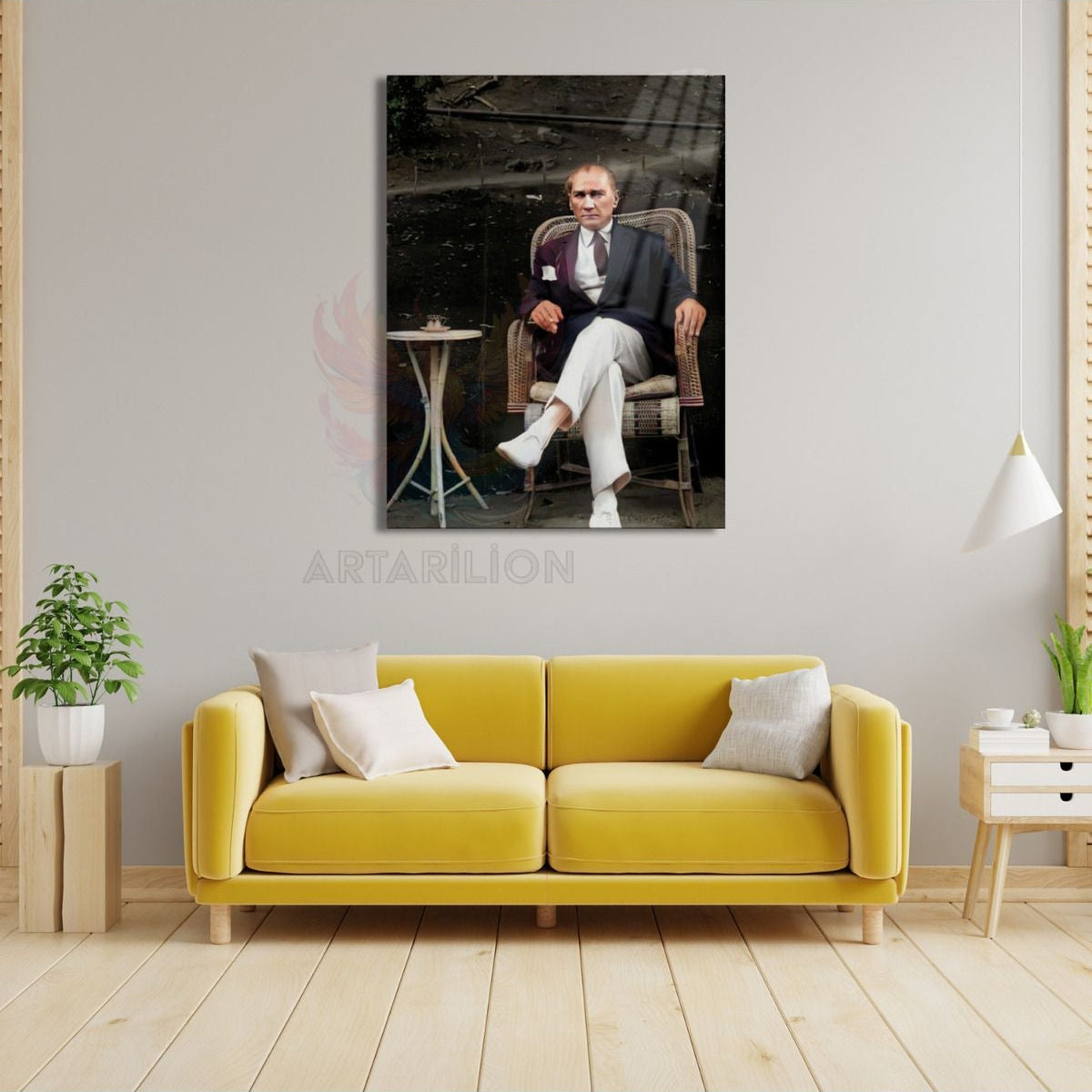 Kırılmaz Atatürk Portresi Temalı Cam Tablo