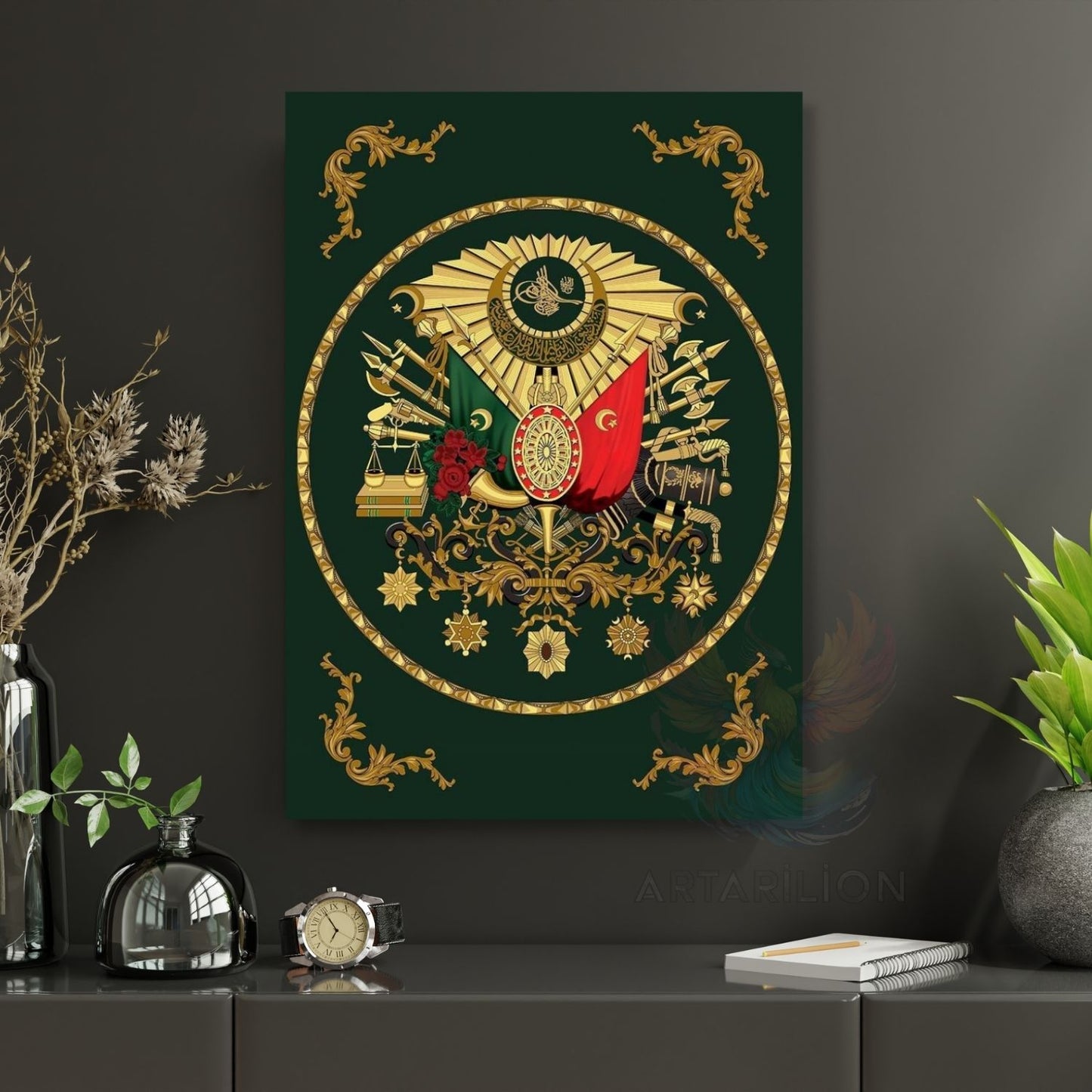 Ottoman Tughra Canvas Painting Wall Art Modern Home Decor Canvas Living Room Painting