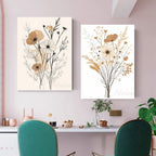 Canvas Digital HD Print Canvas Painting 2-Pack Modern Minimalist Flowers Wall Painting