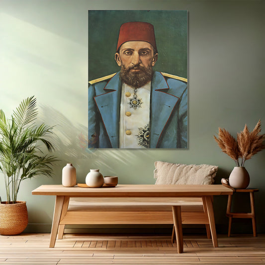 Kanvas Tablo Ev Ofis Duvar Tablosu Abdulhamit Portresi Yeni Ev Hediyesi Kanvas Ev Dekoru