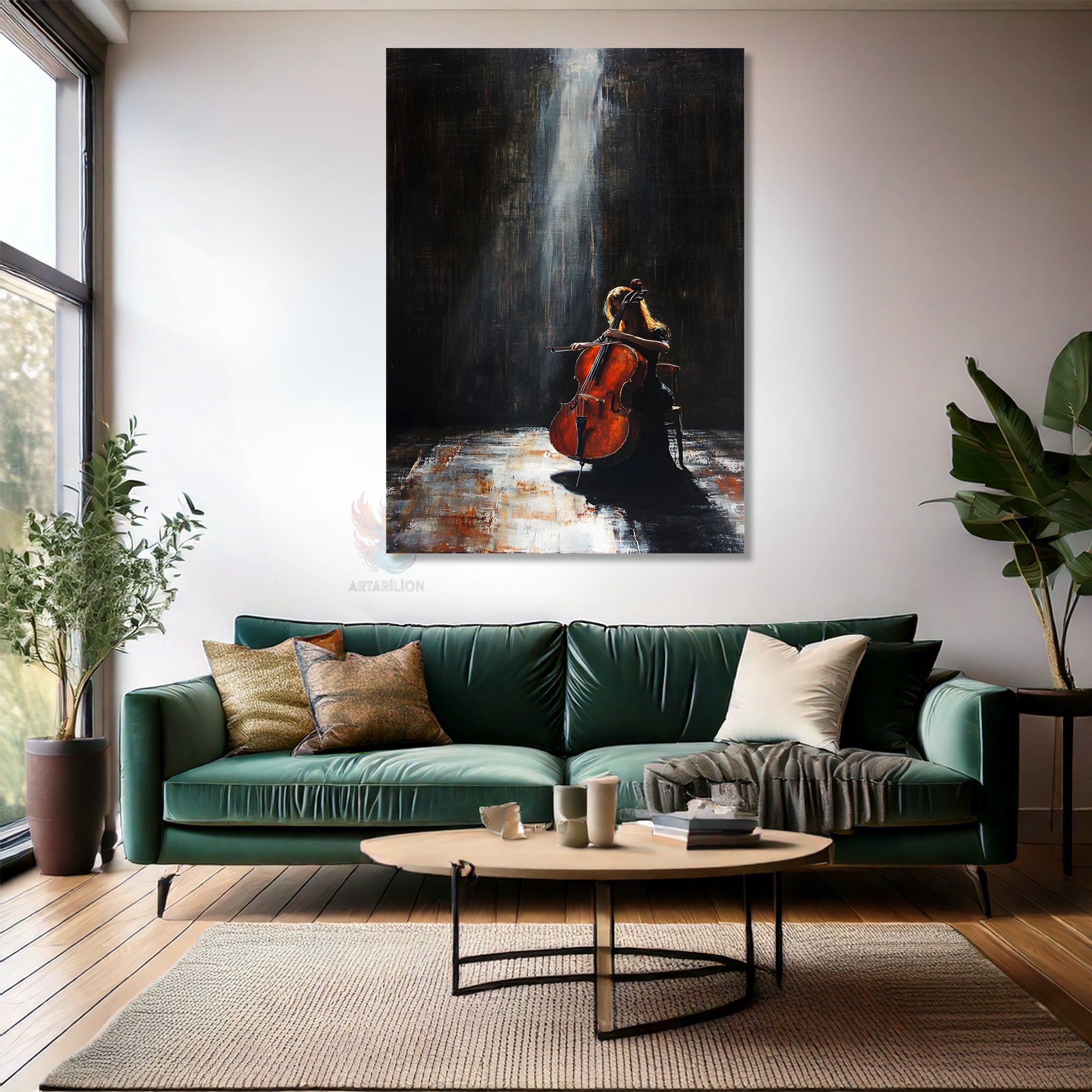 Cello Calan Kadin Kanvas Tablo