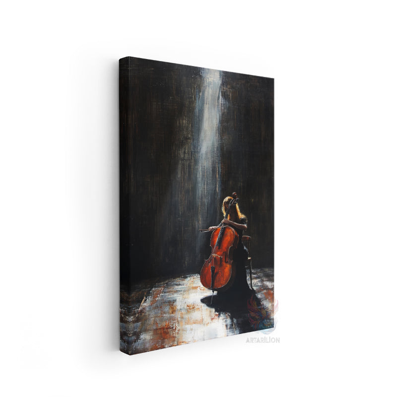 Cello Calan Kadin Kanvas Tablo