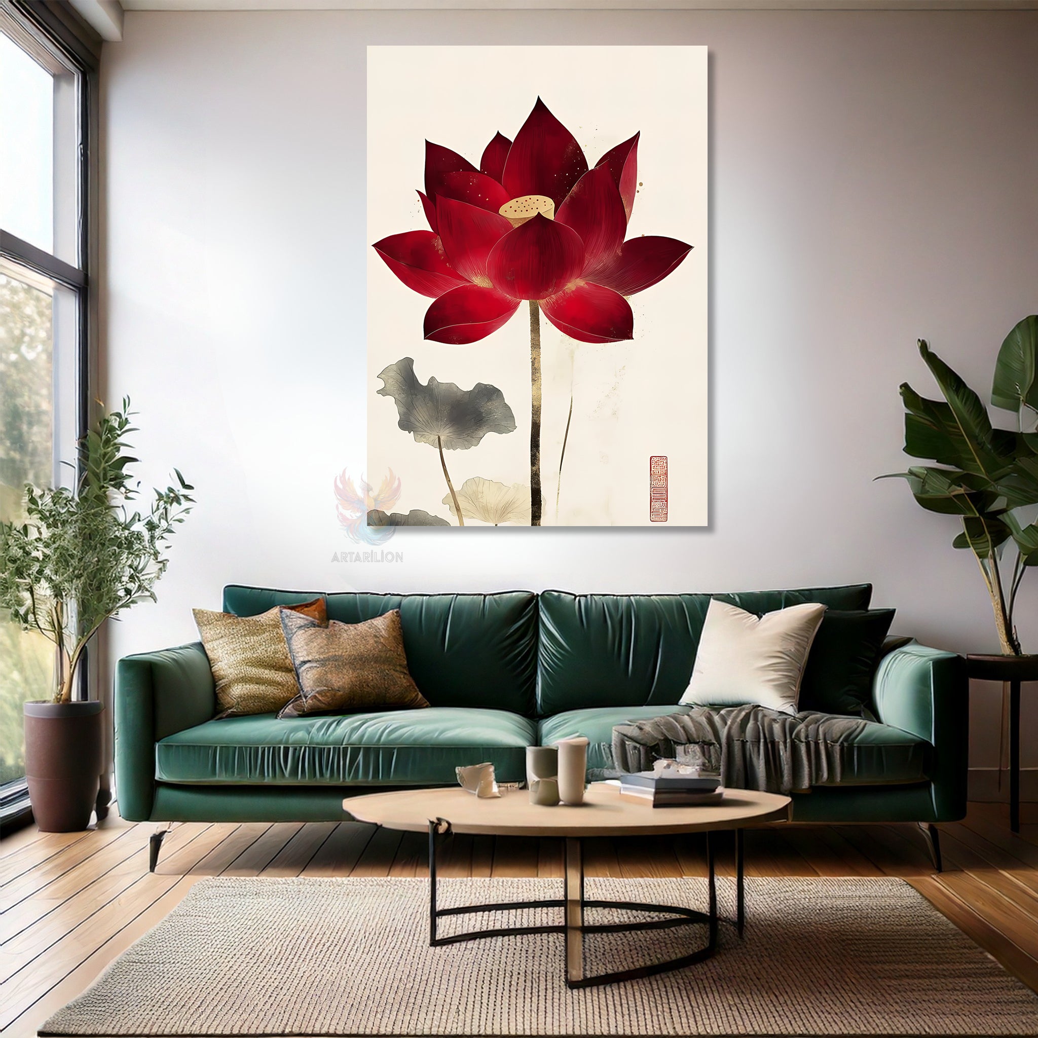 Canvas Painting Home Office Wall Art Aesthetic Red Flower New Home Gift Canvas Home Decor