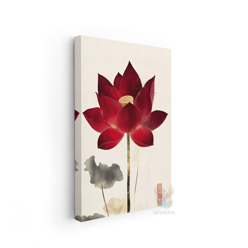 Canvas Painting Home Office Wall Art Aesthetic Red Flower New Home Gift Canvas Home Decor