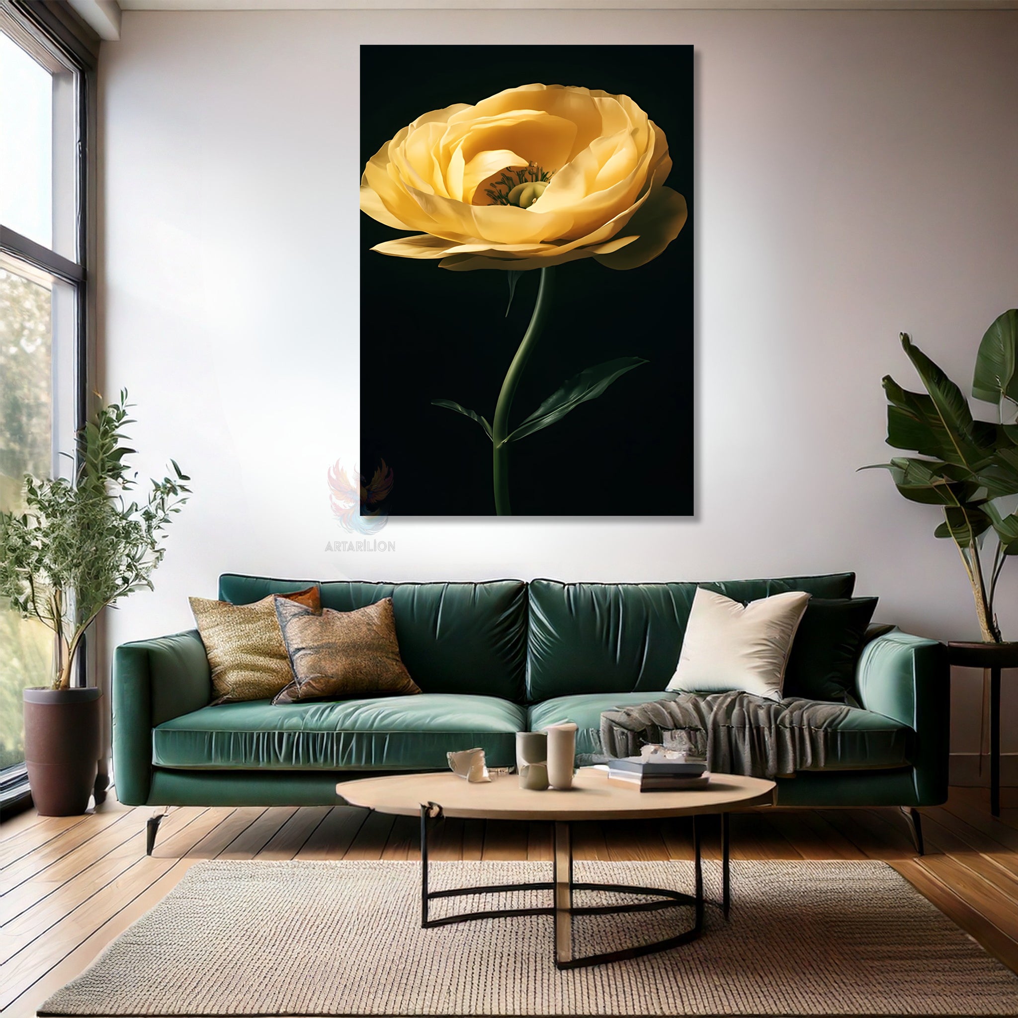 Canvas Painting Home Office Wall Art Aesthetic Yellow Flower New Home Gift Canvas Home Decor