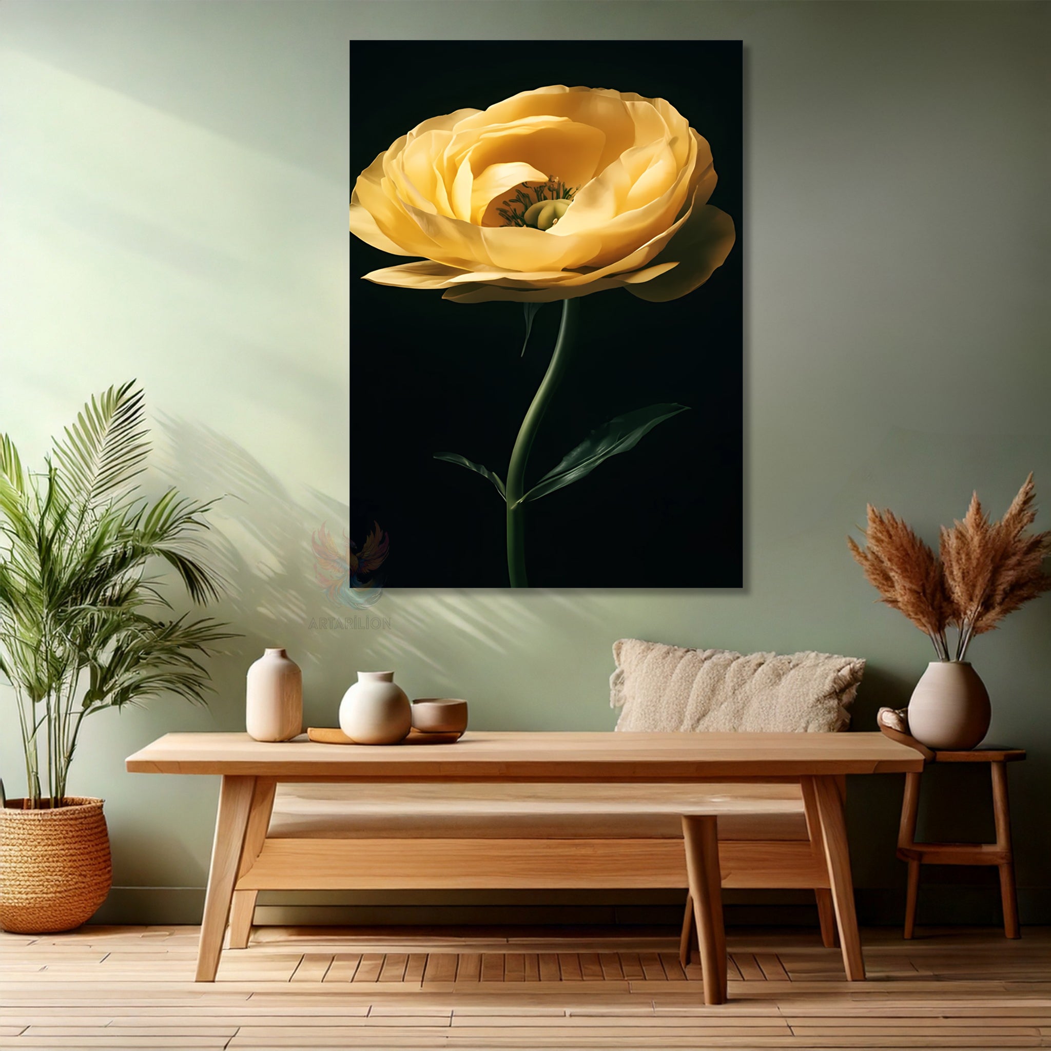 Canvas Painting Home Office Wall Art Aesthetic Yellow Flower New Home Gift Canvas Home Decor