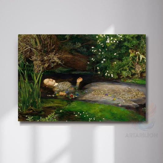 Kanvas Tablo John Everett Millais OPHELIA Tablosu Ev Ofis Dekoru Klasik Duvar Tablosu Baskı Tablo