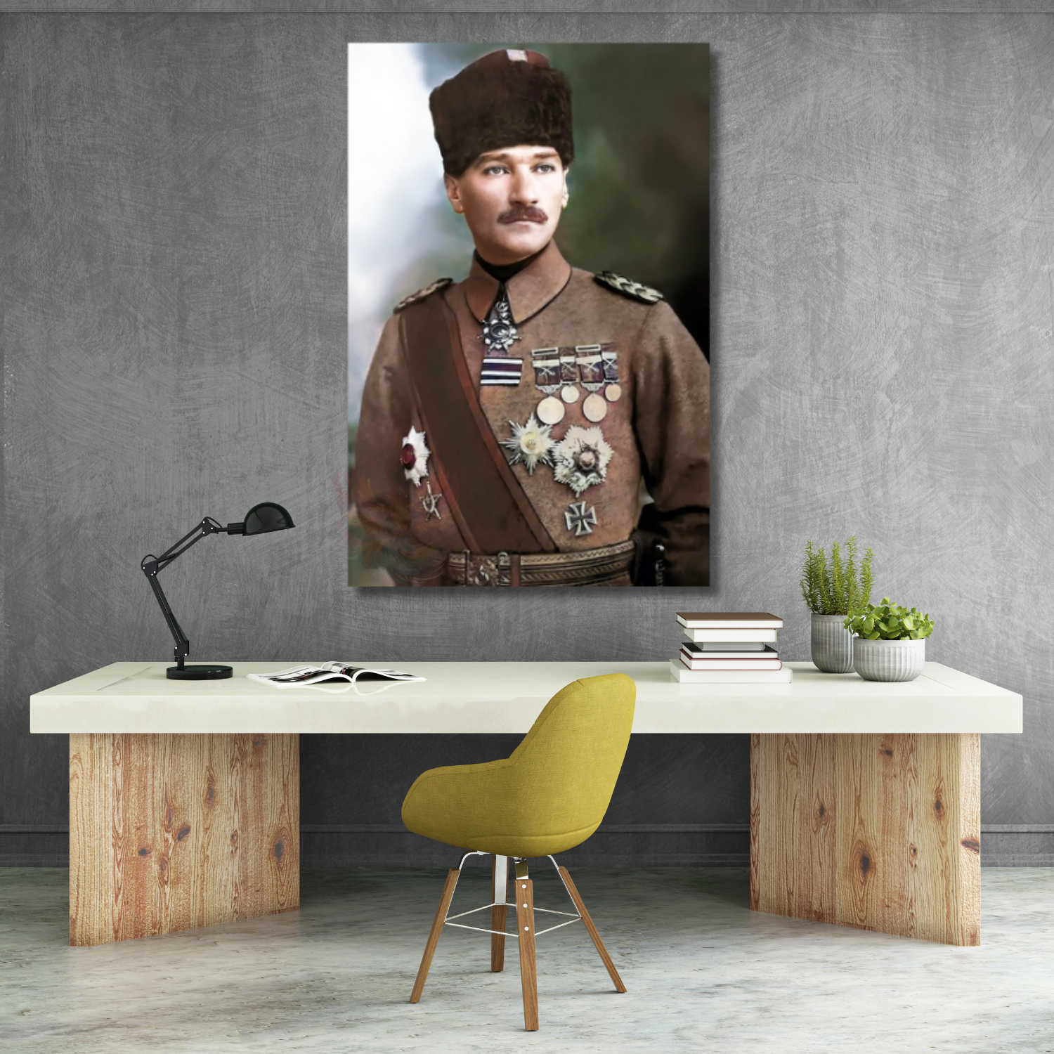 Atatürk Portre Mustafa Kemal Kanvas Tablo