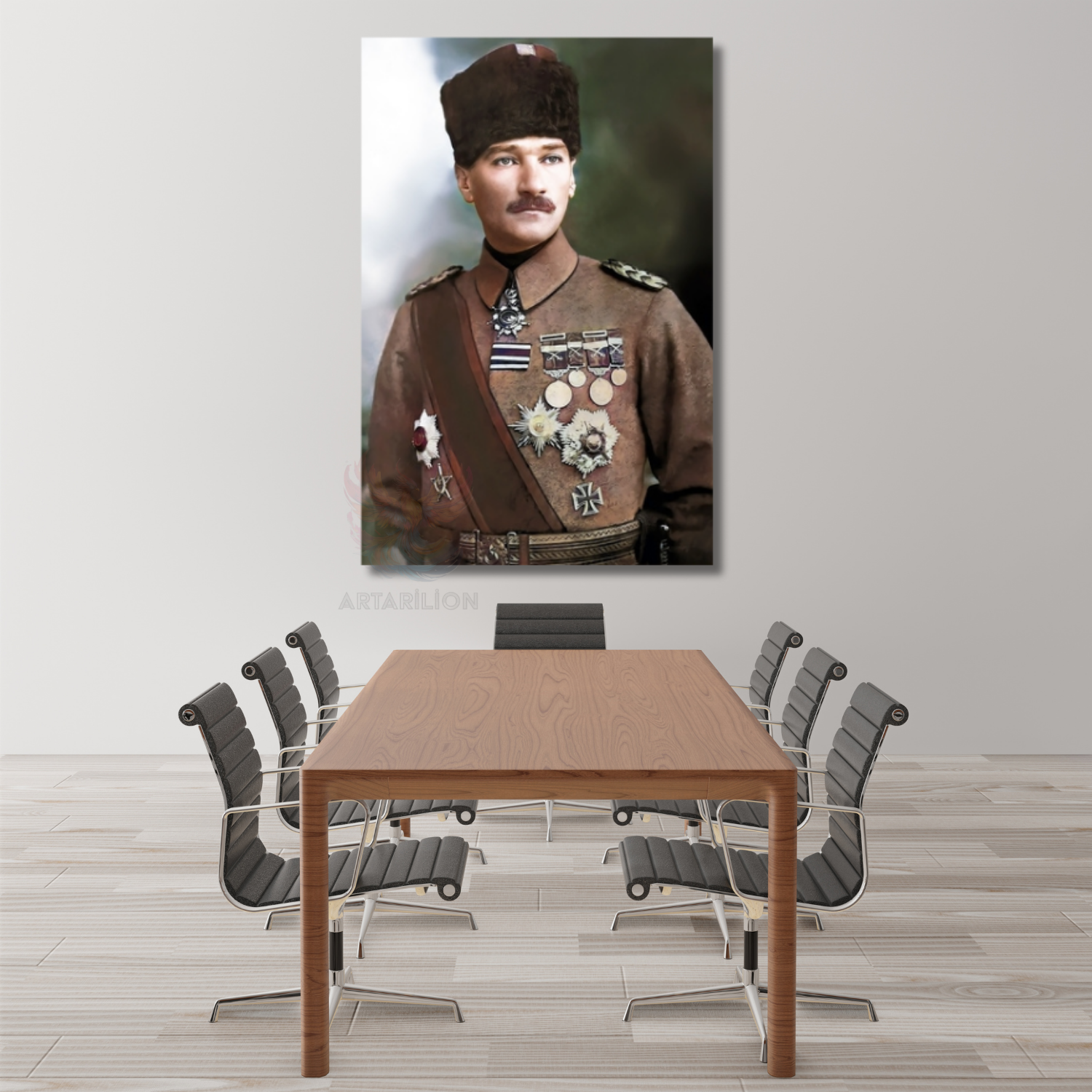 Atatürk Portre Mustafa Kemal Kanvas Tablo