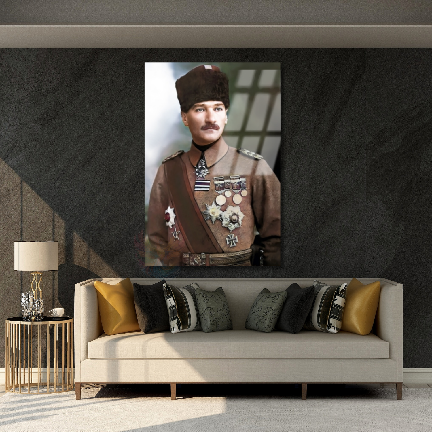 Atatürk Portre Mustafa Kemal Cam Tablo