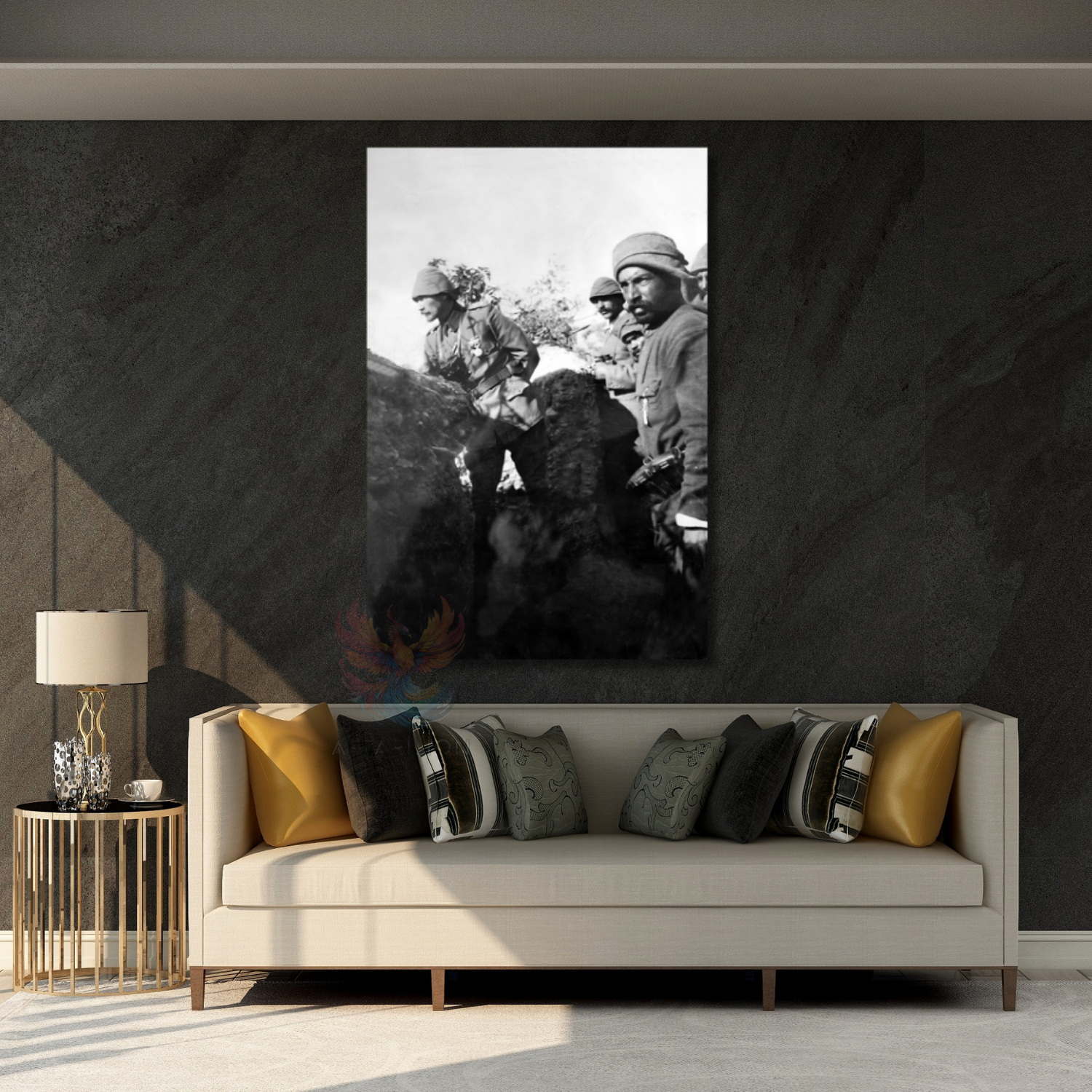 Cephede Atatürk Görseli Cesur Kanvas Tablo