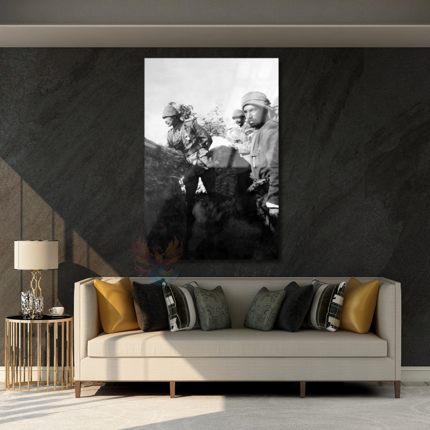 Cephede Atatürk Görseli Cesur Cam Tablo