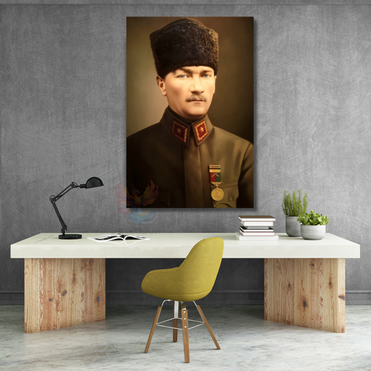 Kanvas Atatürk Portresi Ofis Tablosu Yeni Ev Hediyesi Kanvas Duvar Dekoru
