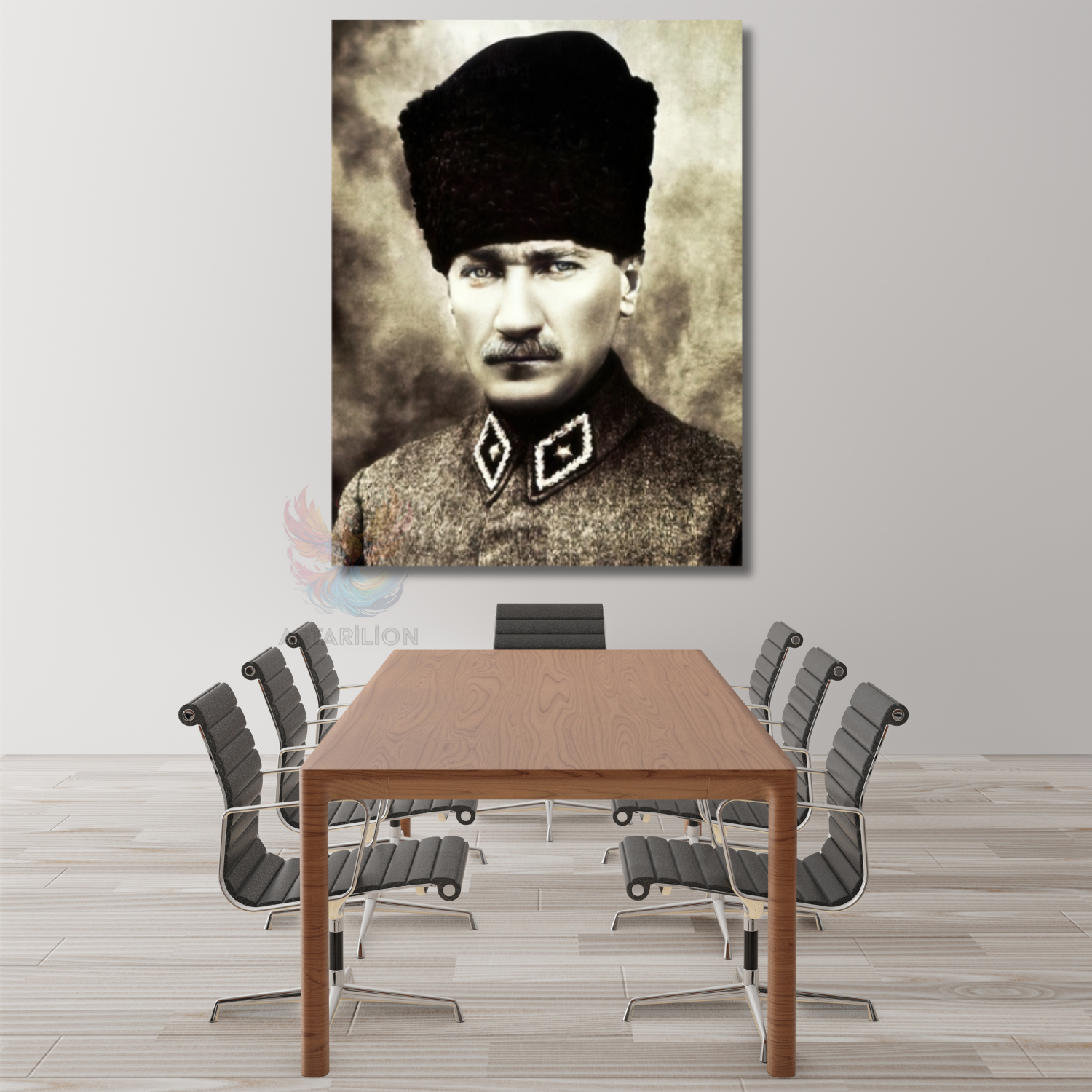 Atatürk Görseli Dikey Kanvas Tablo
