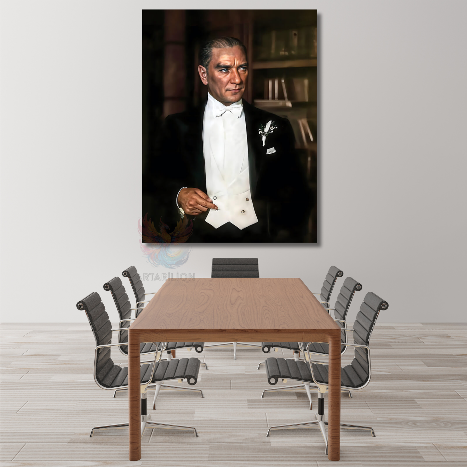 Karizmatık Atatürk Görseli Modeli Dikey Kanvas Tablo