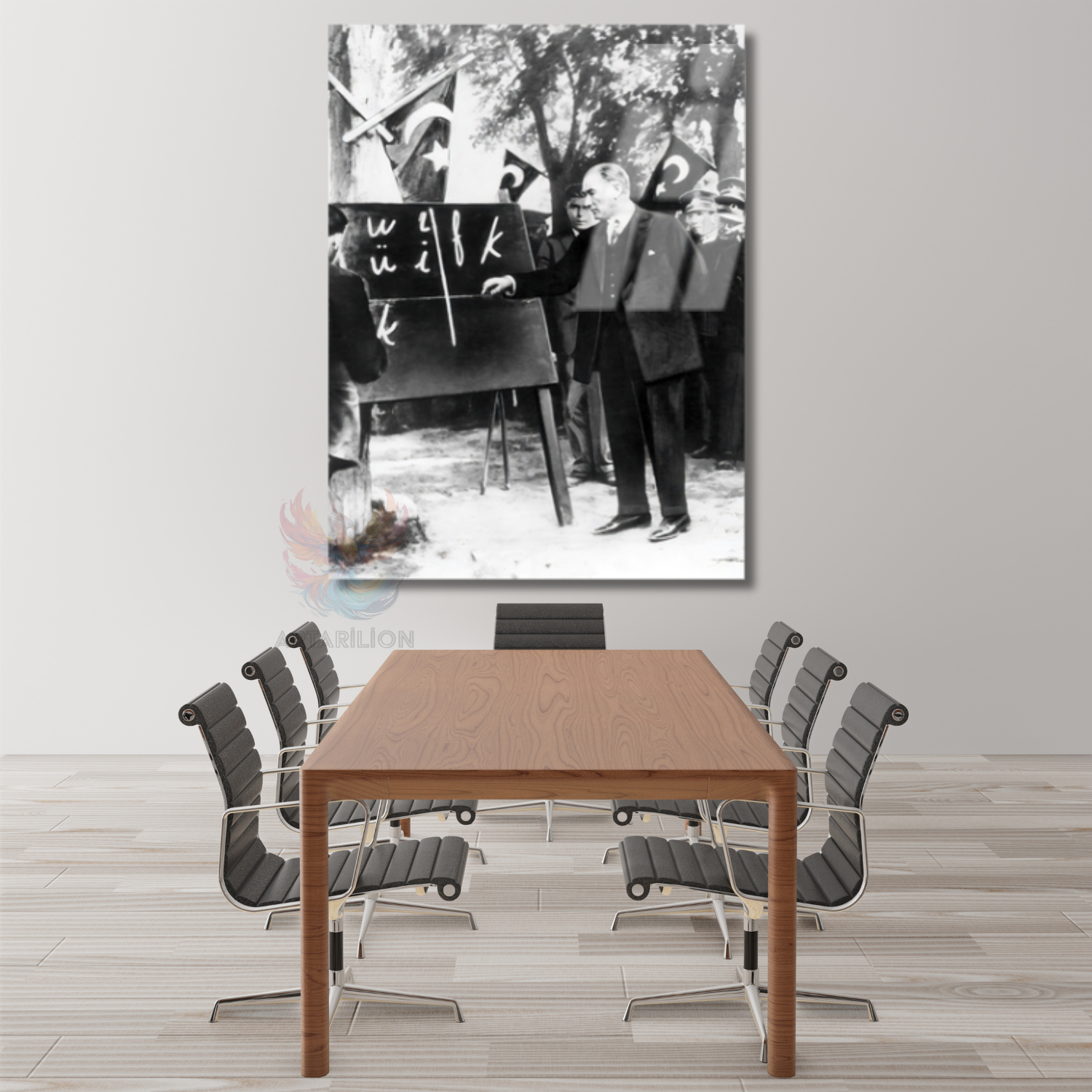 Atatürk Baş Öğretmen Okul Dikey Cam Tablo