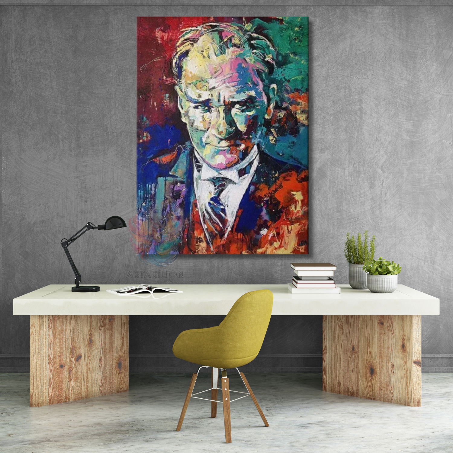Çok Renkli Atatürk Modeli Kanvas Tablo