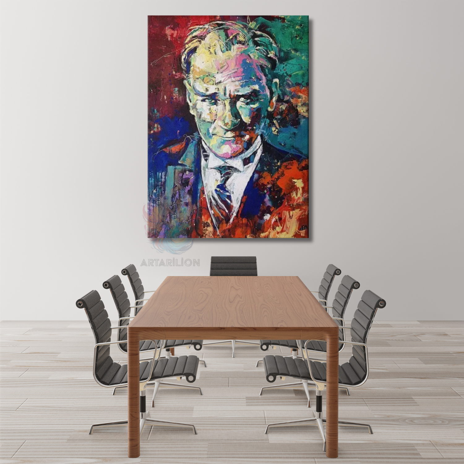 Çok Renkli Atatürk Modeli Kanvas Tablo
