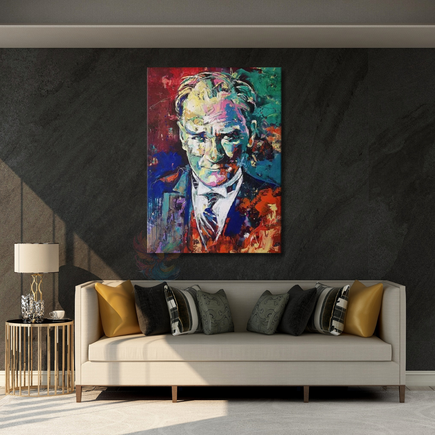 Çok Renkli Atatürk Modeli Kanvas Tablo
