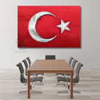 Türk Bayrağı Görseli Okul Tasarım Kanvas Tablo