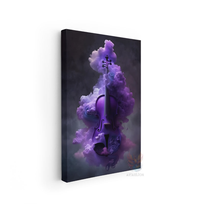 Violin Mor Kanvas Tablo