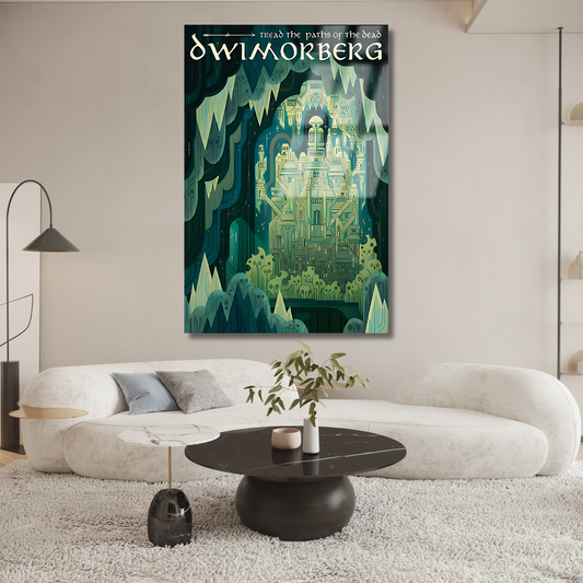 Yüzüklerin Efendisi Cam Dwimorberg Dijital Baskı Kırılmaz Cam Tablo LOTR Cam Tablo Dizi Film