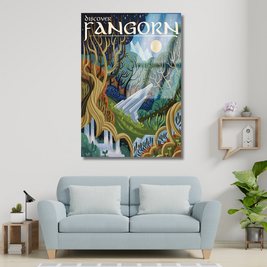 Yüzüklerin Efendisi Cam Fangorn Ormanları Dijital Baskı Kırılmaz Cam Tablo LOTR Cam Tablo Dizi Film